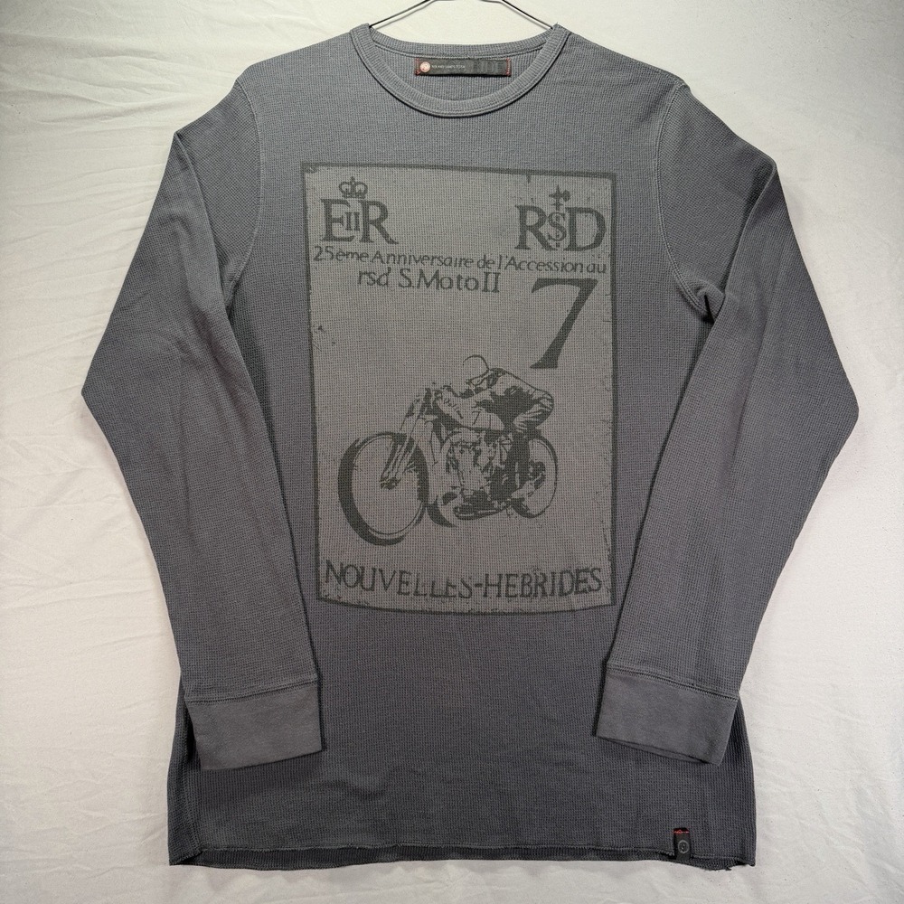 Roland Sands Design Shirt Mens Large Gray Thermal Motorcycle Ride Biker Base